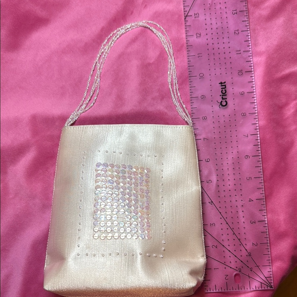 Elegant Cream Sequin Women's Bag